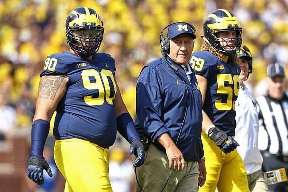 Bryan Mone (90), Greg Mattison, and Noah Furbush (59)