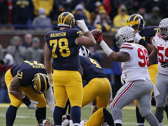 Ben Braden (71), Erik Magnuson (78), De'Veon Smith (4), and Erik Magnuson (78)