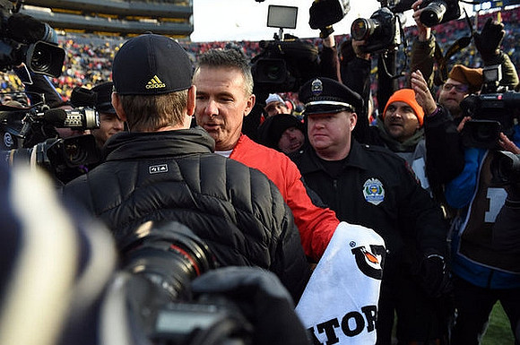 Jim Harbaugh and Ohio State Head Coach Urban Meyer