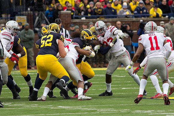 A.J. Williams (84), Mason Cole (52), De'Veon Smith (4), and Amara Darboh (82)