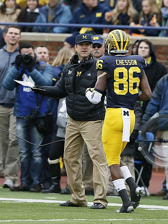 Jim Harbaugh and Jehu Chesson (86)