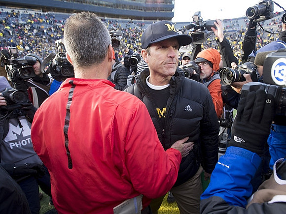 Ohio State Head Coach Urban Meyer and Jim Harbaugh