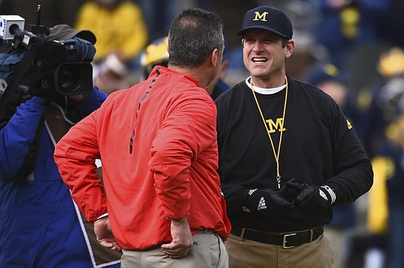 Ohio State Head Coach Urban Meyer and Jim Harbaugh