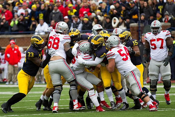 Taco Charlton (33), Willie Henry (69), Maurice Hurst (73), and James Ross (15)