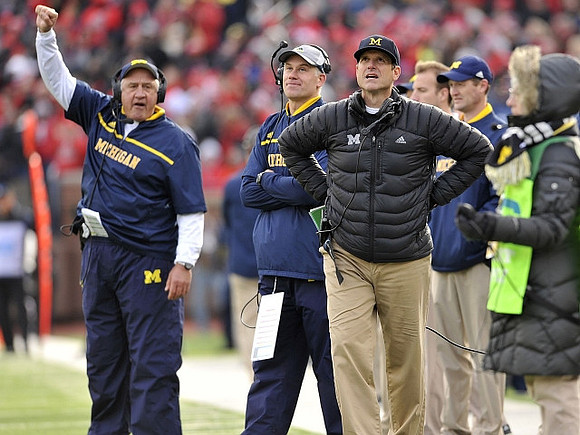 Greg Mattison, D.J. Durkin, and Jim Harbaugh