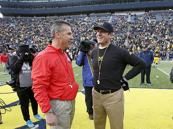 Ohio State Head Coach Urban Meyer and Jim Harbaugh