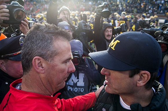 Jim Harbaugh and Ohio State Head Coach Urban Meyer