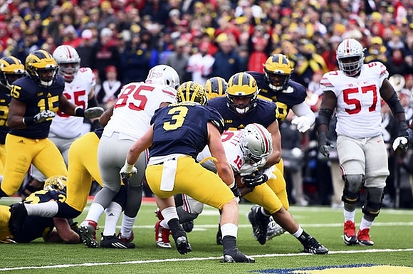 James Ross (15), Joe Bolden (35), and Desmond Morgan (3)