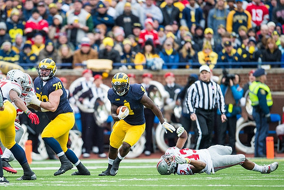 Erik Magnuson (78) and Jabrill Peppers (5)