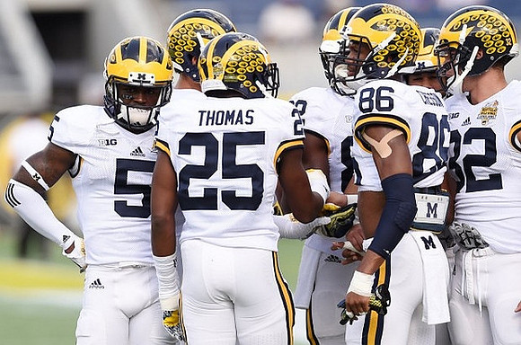 Jabrill Peppers (5), Dymonte Thomas (25), Jehu Chesson (86), and Ty Isaac (32)