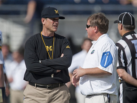 Jim Harbaugh and Florida Head Coach Jim McElwain