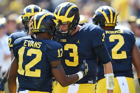 Amara Darboh (82), Chris Evans (12), Wilton Speight (3), and Devin Asiasi (2)