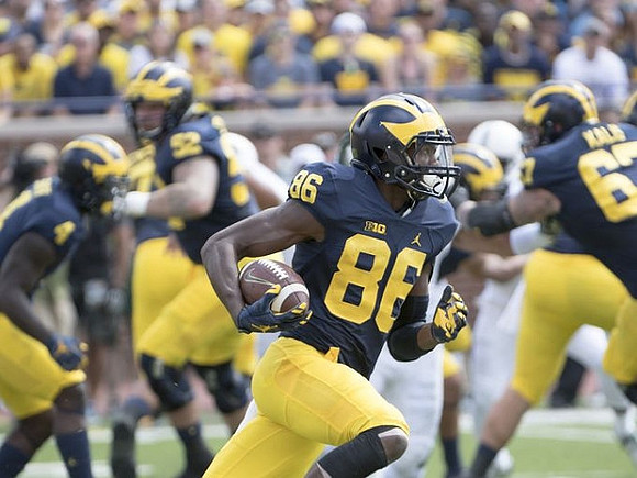 De'Veon Smith (4), Mason Cole (52), Jehu Chesson (86), and Kyle Kalis (67)