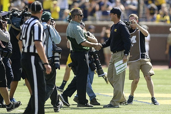 Hawaii Head Coach Nick Rolovich and Jim Harbaugh
