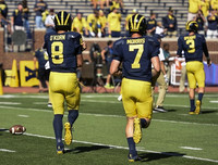 John O'Korn (8), Shane Morris (7), and Wilton Speight (3)