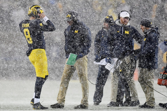 John O'Korn (8), Jim Harbaugh, and Jay Harbaugh