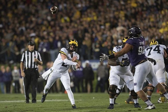 Shea Patterson (2), Cesar Ruiz (51), and Ben Bredeson (74)