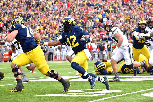 Ben Bredeson (74), Chris Evans (12), Juwann Bushell-Beatty (76), Cesar Ruiz (51), and Ben Mason (42)
