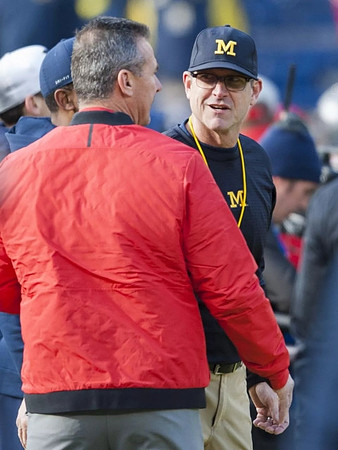 Jim Harbaugh and Ohio State Head Coach Urban Meyer