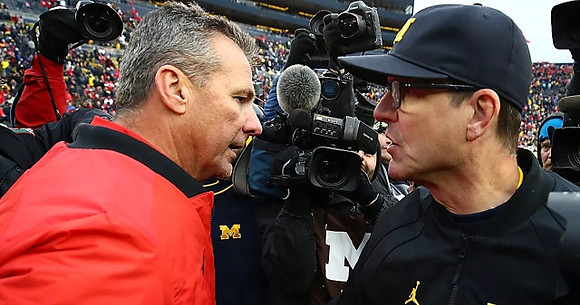 Ohio State Head Coach Urban Meyer and Jim Harbaugh