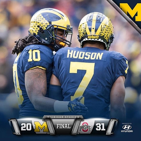Devin Bush (10) and Khaleke Hudson (7)