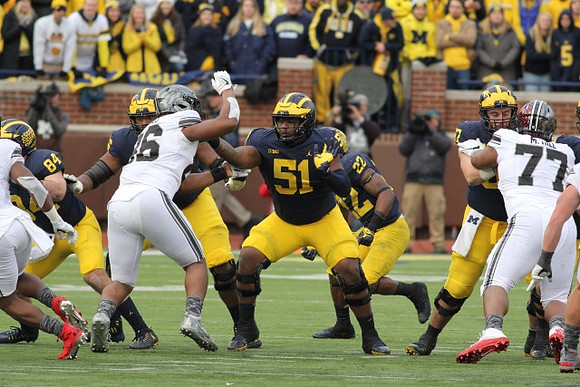 Sean McKeon (84), Juwann Bushell-Beatty (76), Cesar Ruiz (51), Karan Higdon (22), and Patrick Kugler (57)