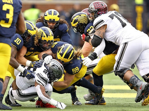 Rashan Gary (3), Devin Bush (10), Chase Winovich (15), Jordan Glasgow (29), Noah Furbush (59), and Maurice Hurst (73)