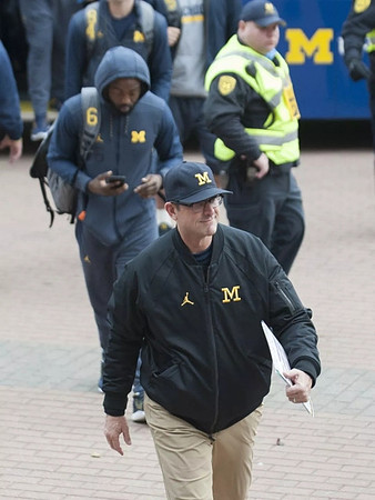 Jim Harbaugh and Kareem Walker (6)