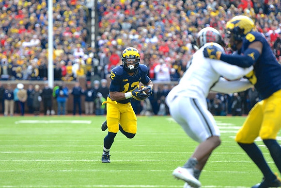 Chris Evans (12) and Donovan Peoples-Jones (9)