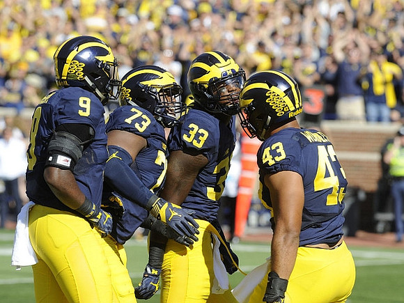 Mike McCray (9), Maurice Hurst (73), Taco Charlton (33), and Chris Wormley (43)