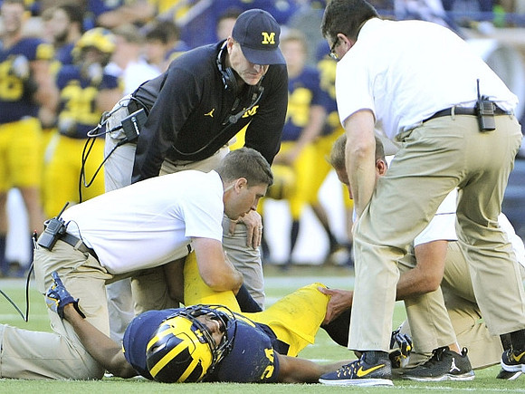 Jim Harbaugh and Jeremy Clark (34)