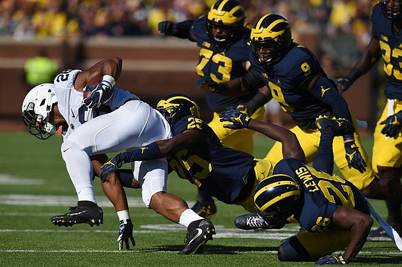Dymonte Thomas (25), Jourdan Lewis (26), Maurice Hurst (73), Mike McCray (9), and Tyree Kinnel (23)