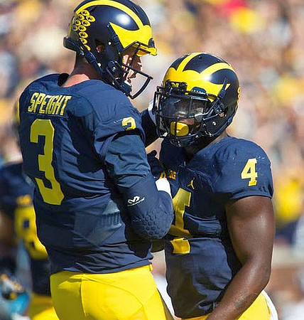 Wilton Speight (3) and De'Veon Smith (4)