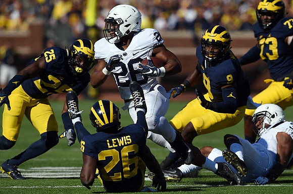 Dymonte Thomas (25), Jourdan Lewis (26), Mike McCray (9), and Maurice Hurst (73)