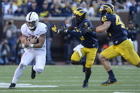 Jabrill Peppers (5) and Ben Gedeon (42)