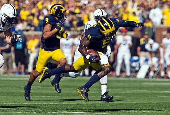 Grant Perry (9) and Jabrill Peppers (5)