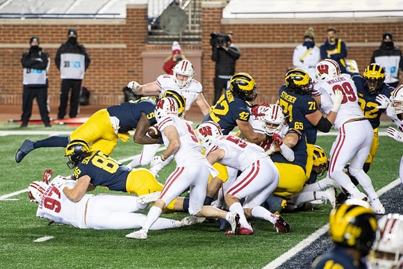 Luke Schoonmaker (86), Joe Milton (5), Ben Mason (42), Zak Zinter (65), Andrew Stueber (71), and Nick Eubanks (82)