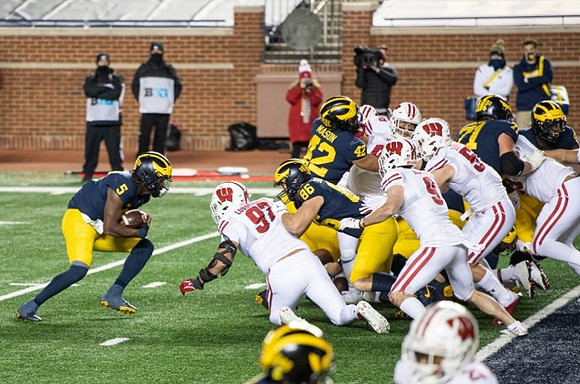 Joe Milton (5), Luke Schoonmaker (86), Ben Mason (42), and Andrew Stueber (71)