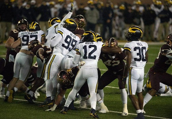 Aidan Hutchinson (97), Carlo Kemp (2), Donovan Jeter (95), Josh Ross (12), and Daxton Hill (30)