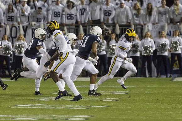 Nick Eubanks (82) and Shea Patterson (2)