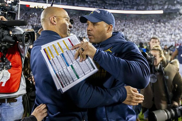 Penn State Head Coach James Franklin and Josh Gattis
