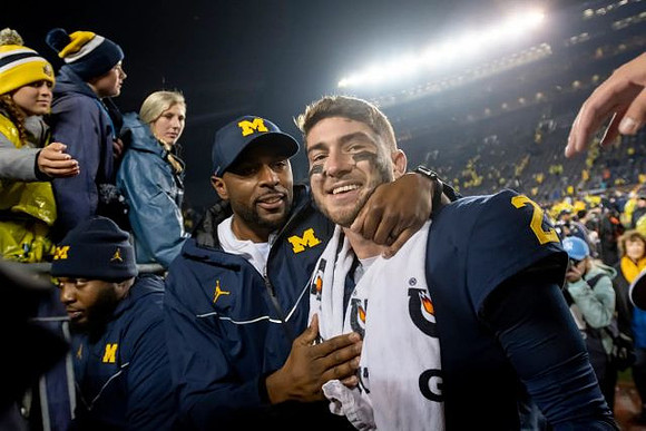 Sherrone Moore and Shea Patterson (2)