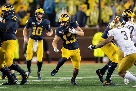 Stephen Spanellis (72), Dylan McCaffrey (10), Tru Wilson (13), and Ryan Hayes (76)
