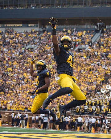 Donovan Peoples-Jones (9) and Nico Collins (4)