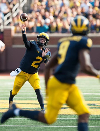 Shea Patterson (2) and Donovan Peoples-Jones (9)