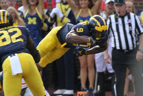 Nick Eubanks (82) and Donovan Peoples-Jones (9)