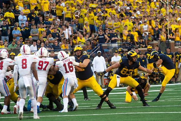 Andrew Stueber (71), Zach Gentry (83), Will Hart (17), and Quinn Nordin (3)