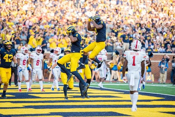 Ben Mason (42), Tru Wilson (13), Nico Collins (4), and Donovan Peoples-Jones (9)