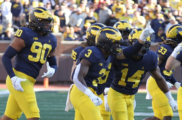 Mike Morris (90), Caden Kolesar (35), A.J. Henning (3), Quinten Johnson (14), and German Green (33)