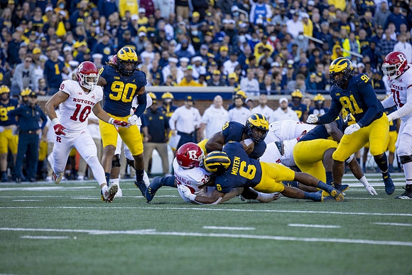 Mike Morris (90), R.J. Moten (6), Kalel Mullings (20), and Taylor Upshaw (91)